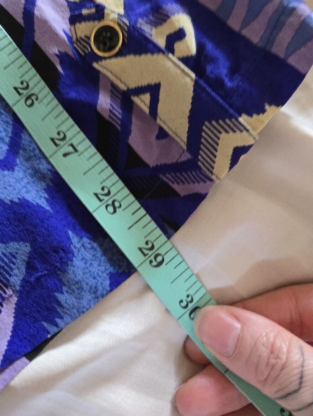 Yumi Kim | 100% Silk Blue Aztec Print Romper Tie Waist Boho Festival, Size M - Picture 10 of 12